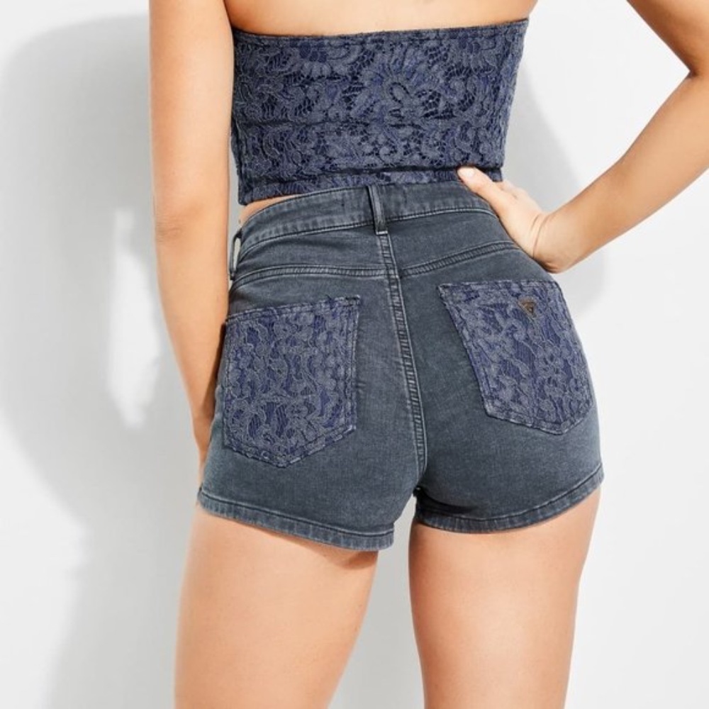 Brand New Guess Claudia HighRise Denim Shorts